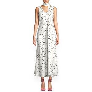 Maggie Marilyn White & Black “Strength in Vulnerability” Silk Maxi Dress sz 4